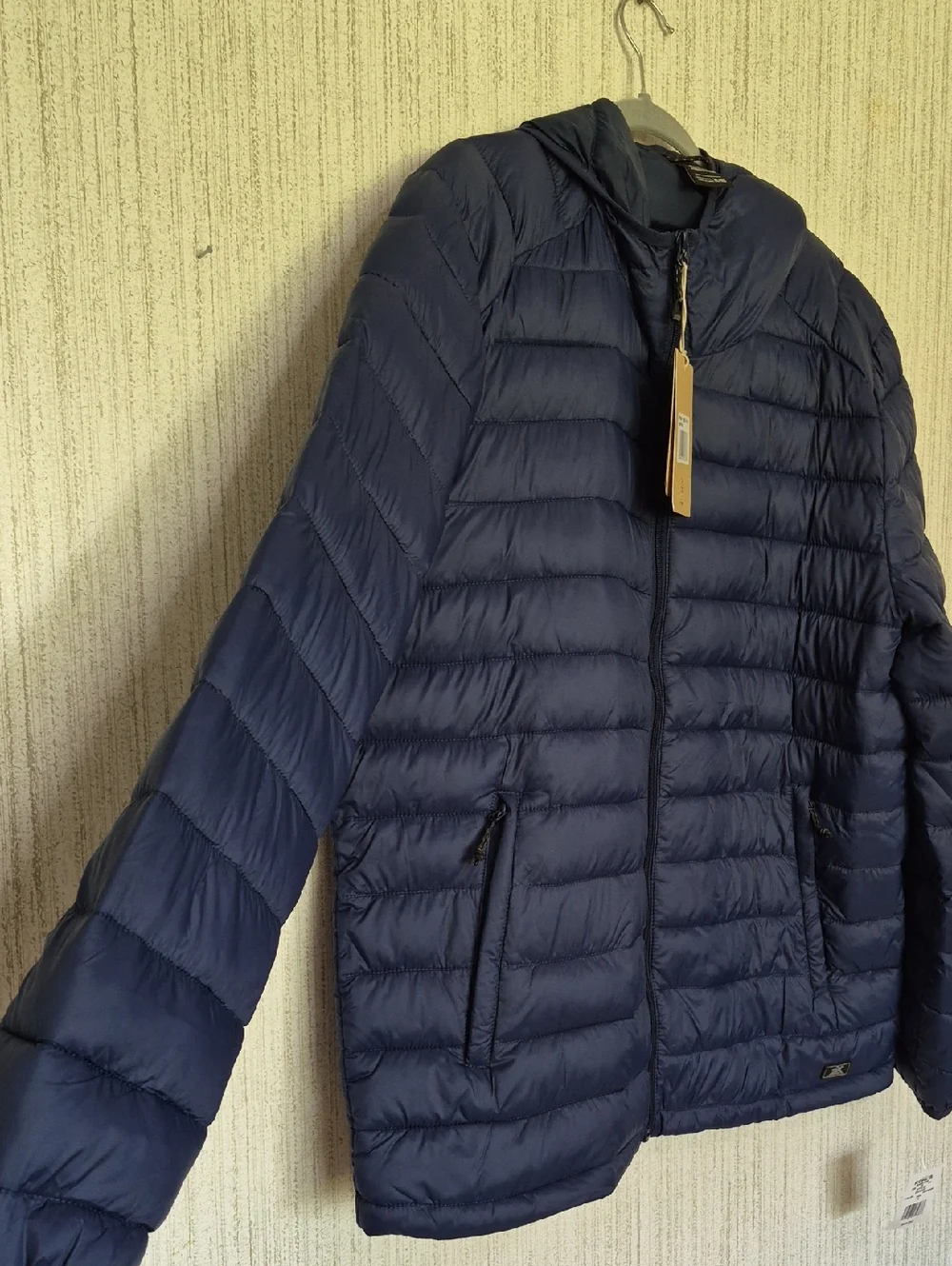 NWT Zeroxposur Men's Size XL Blue Quilted Puffer Jacket Pockets Hood